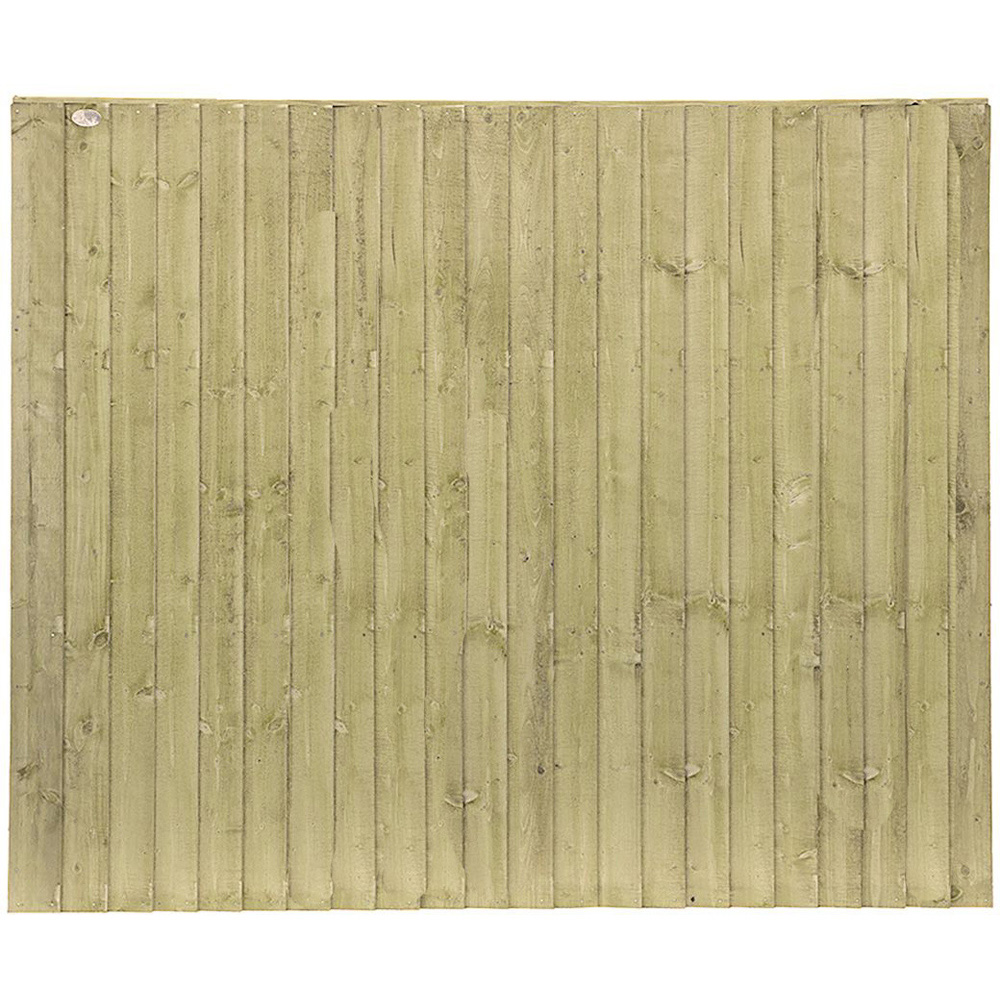 Shire Standard Featheredge 5 x 6ft Pressure Treated Green Vertical Fence Panel Image 2