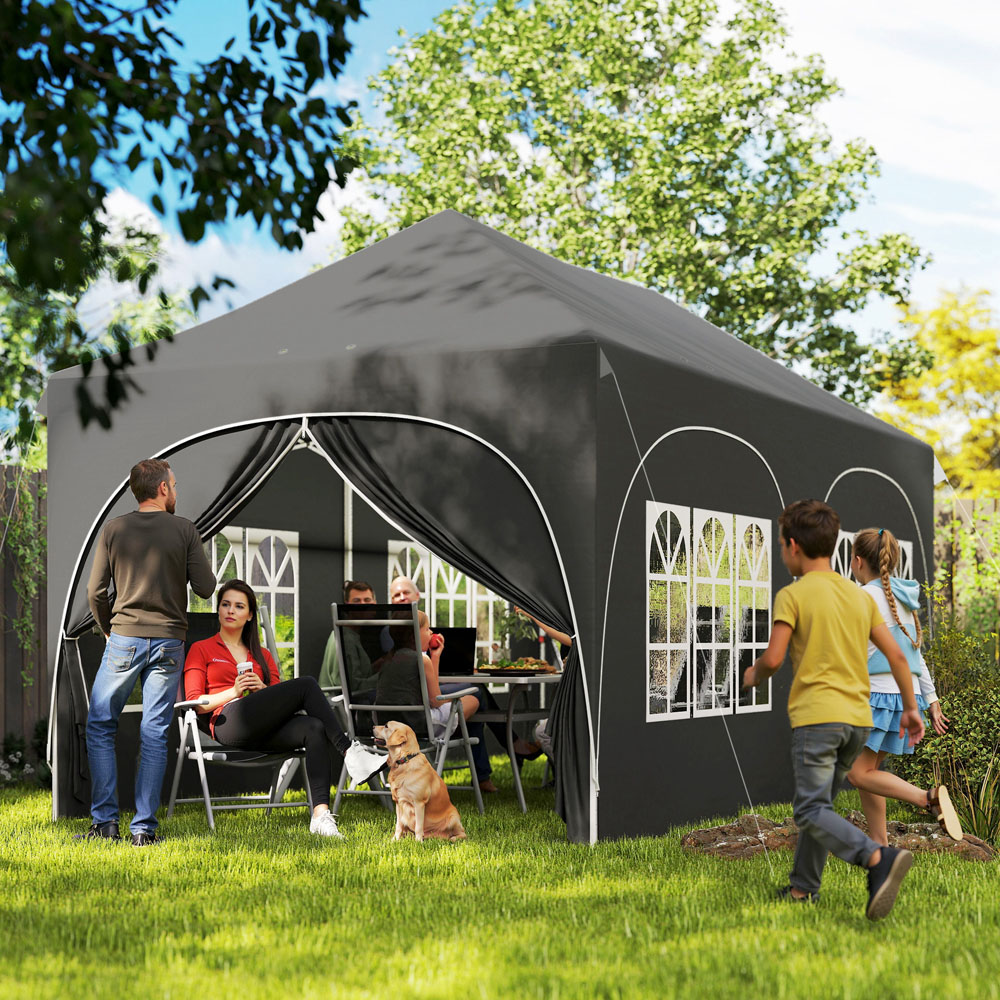 Outsunny 3 x 6m Grey Pop Up Gazebo with Detachable Sidewalls Image 3