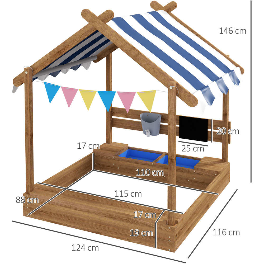 Outsunny Sand Pit with Canopy Image 7