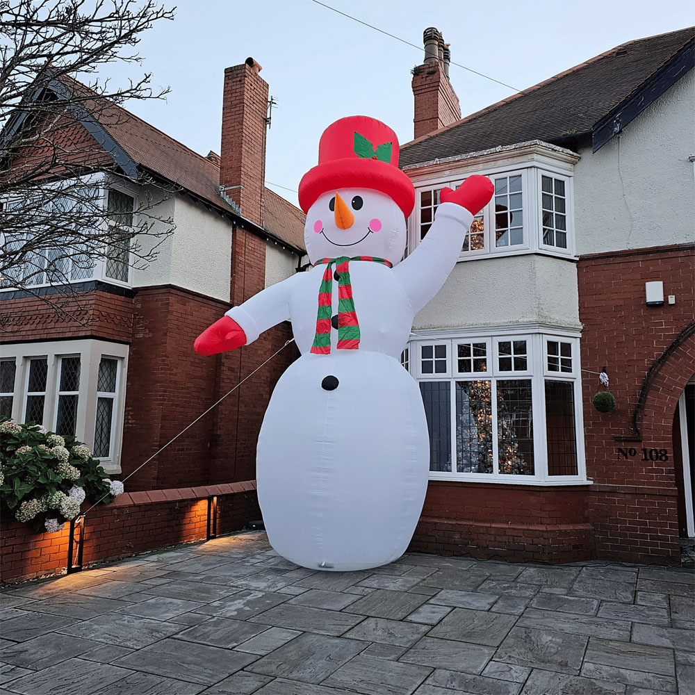 Samuel Alexander Snowman with Raised Arm Light Up Inflatable Christmas Decoration 20ft Image 6