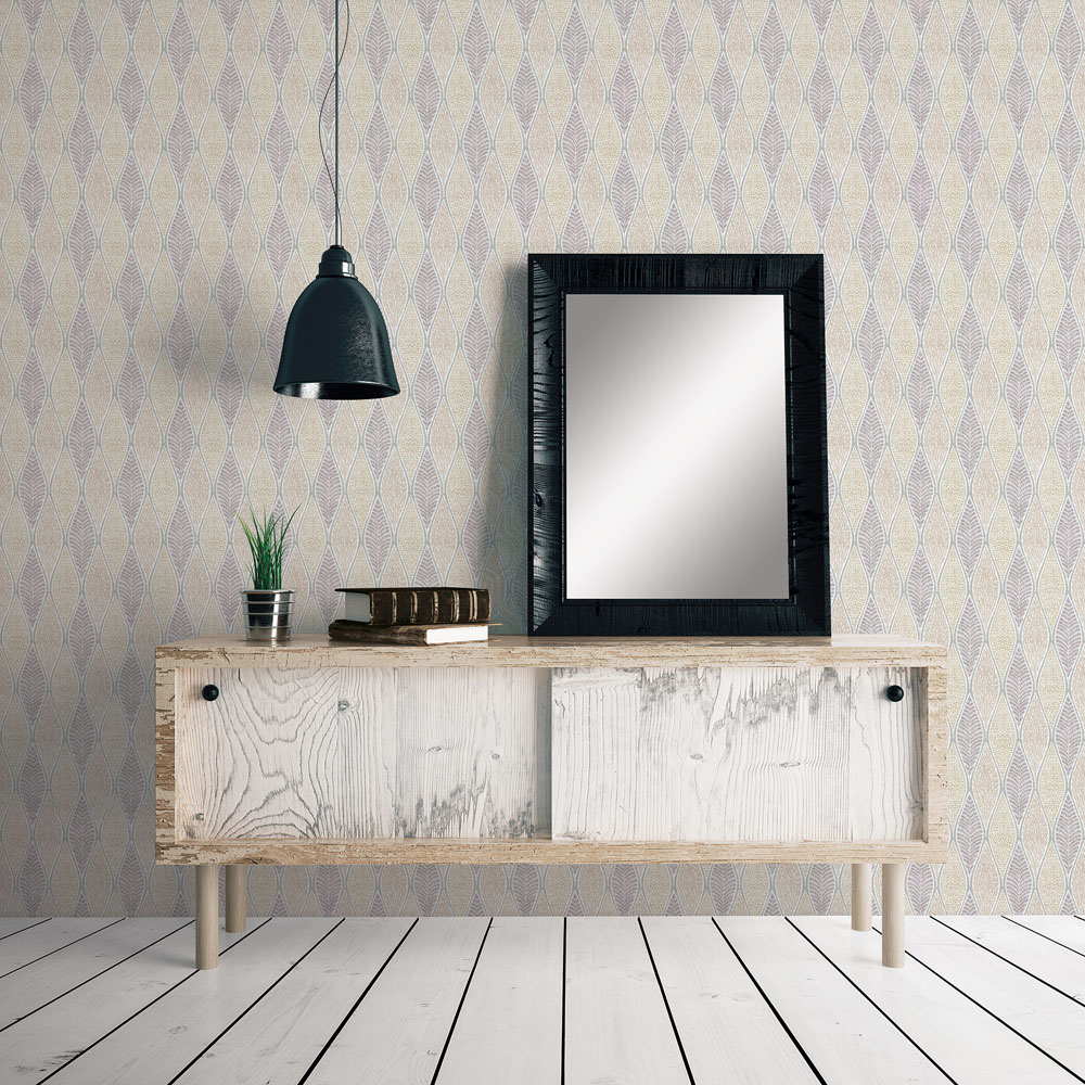 Galerie Nordic Elements Leaf Silver and Grey Wallpaper Image 2