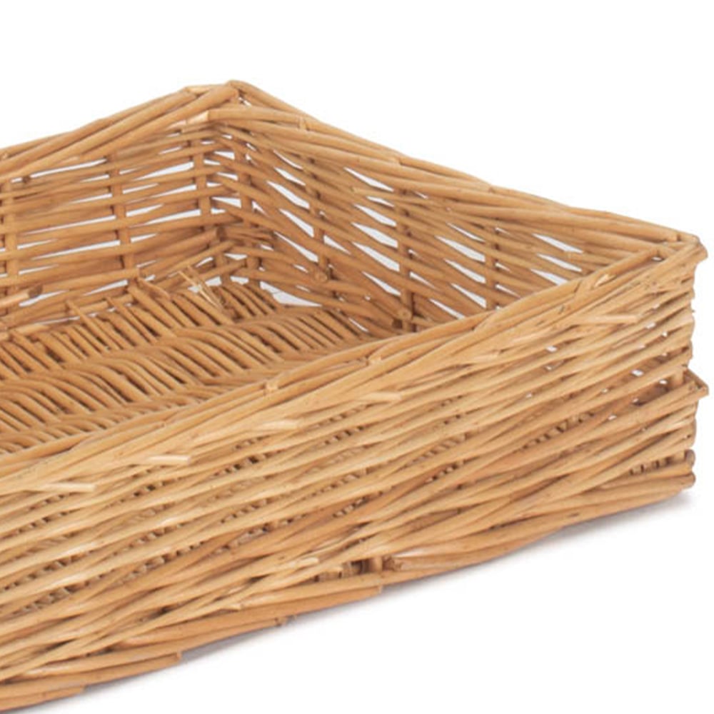 Red Hamper Medium Straight Sided Rectangular Wicker Tray Image 3