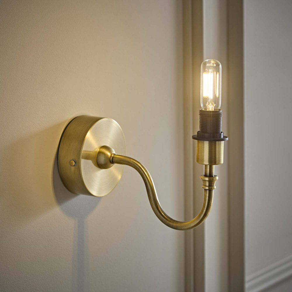 ValueLights Lowe Brushed Gold Metal Portable Rechargeable Wall Light Base with Bulb Image 6