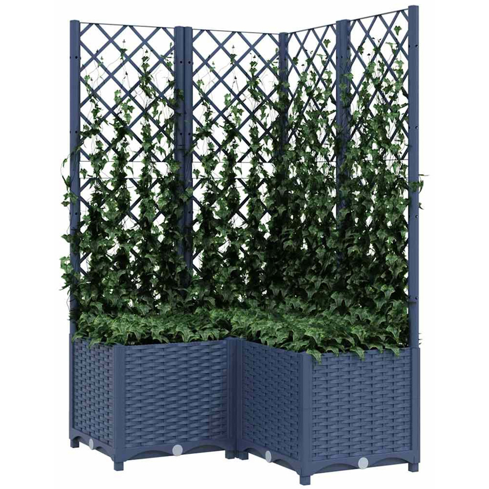vidaXL Grey Polypropylene Garden Planter with Trellis 136 x 80 x 80cm Image 2