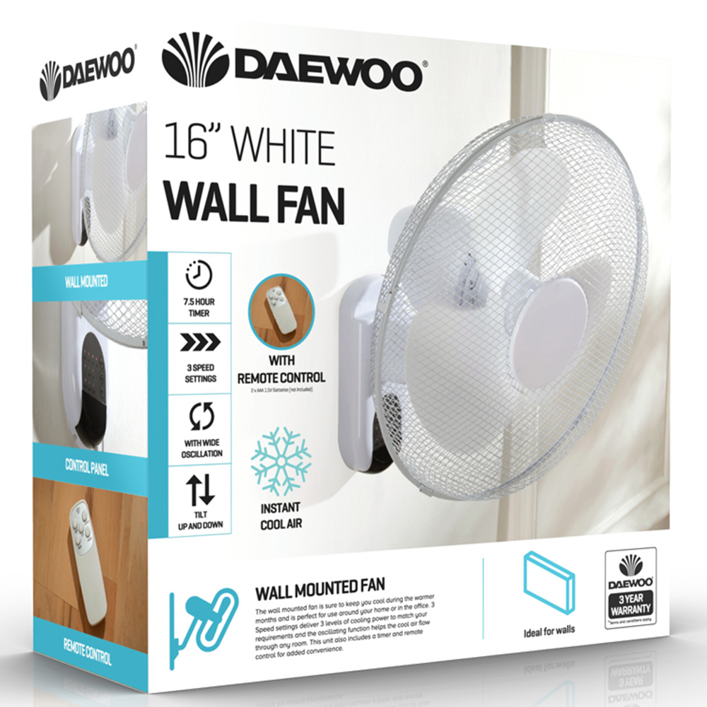 Daewoo Wall Fan with Remote 16 inch Image 5