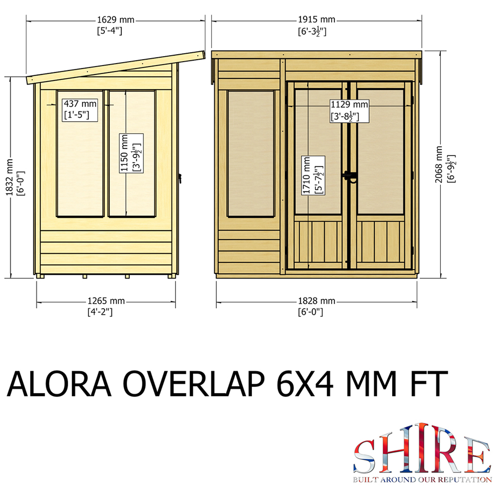 Shire Alora 6 x 4ft Overlap Pent Garden Summerhouse Image 9