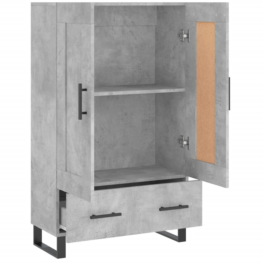 vidaXL 2 Door Single Drawer Concrete Grey Highboard Image 6