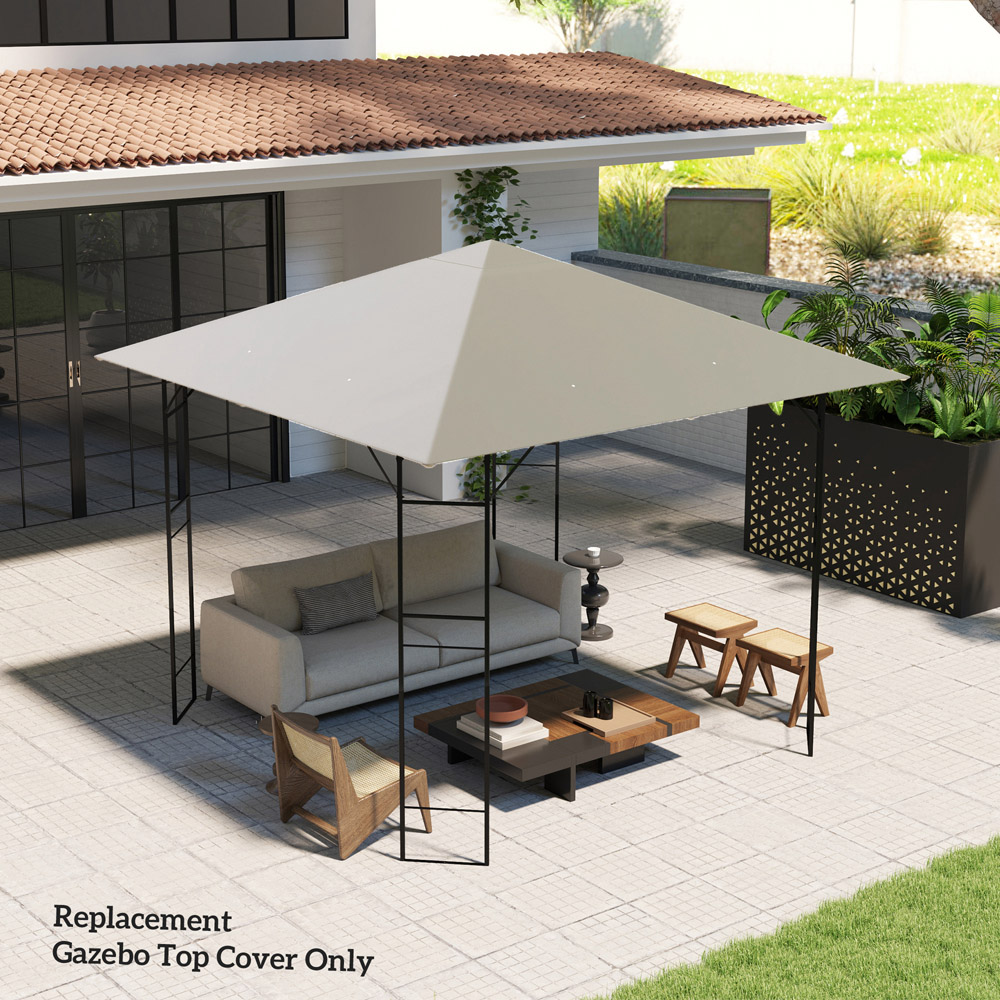 Outsunny 3 x 3m Grey Gazebo Canopy Replacement Cover with Drain Holes Image 5