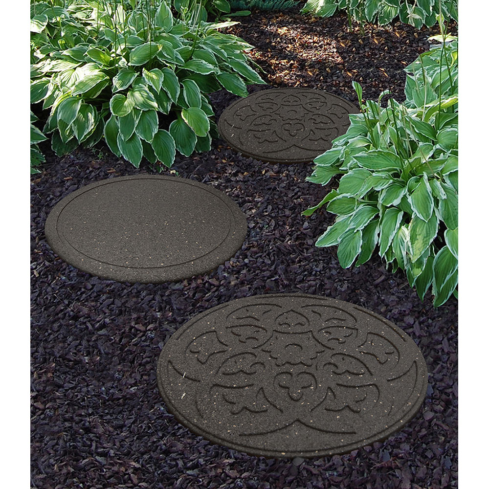 Primeur 46cm Grey Scroll Reversible Stepping Stone 4 Pack Image 2