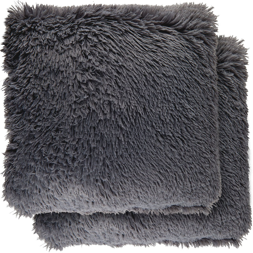 Serene Teddy Charcoal Cushion Cover 43 x 43cm Image