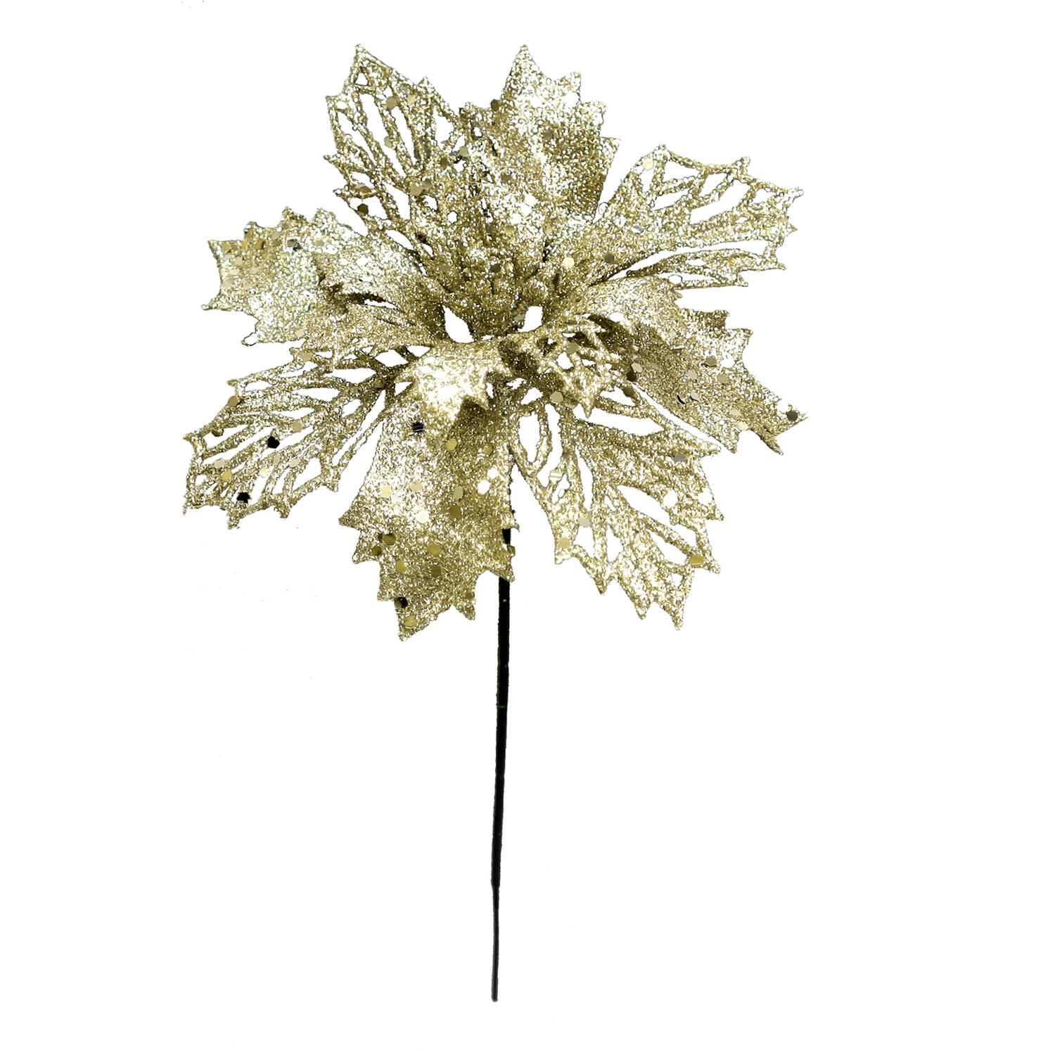 Single Glitter Christmas Flower Pick Decoration in Assorted styles Image 1