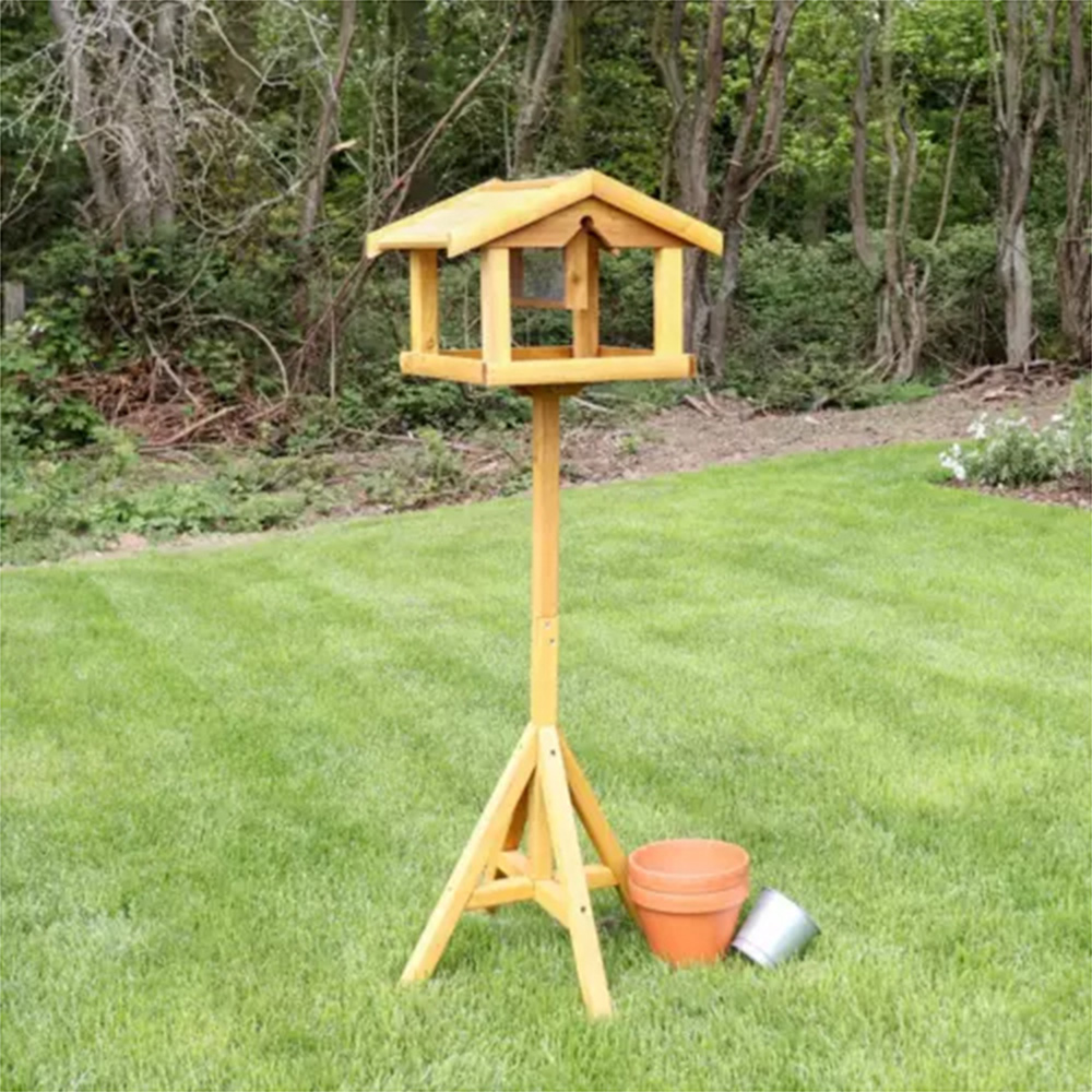 Marco Paul Premium Freestanding Wooden Bird Table with Feeder Image 5