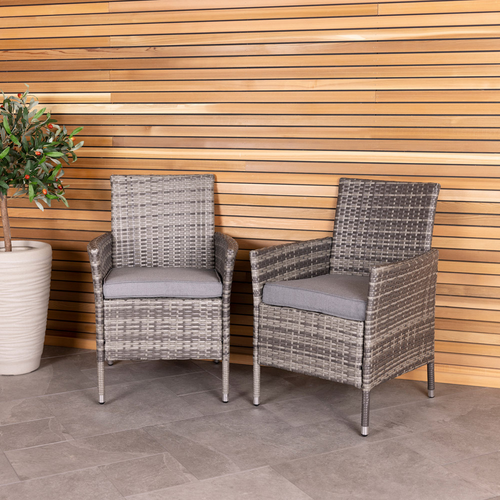 Charles Bentley Pair of Rattan Chairs Grey Image 7