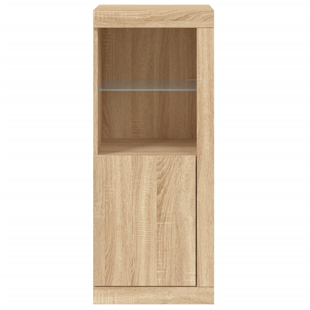 vidaXL Single Door 2 Shelf Sonoma Oak Sideboard with RGB LED Lights Image 6