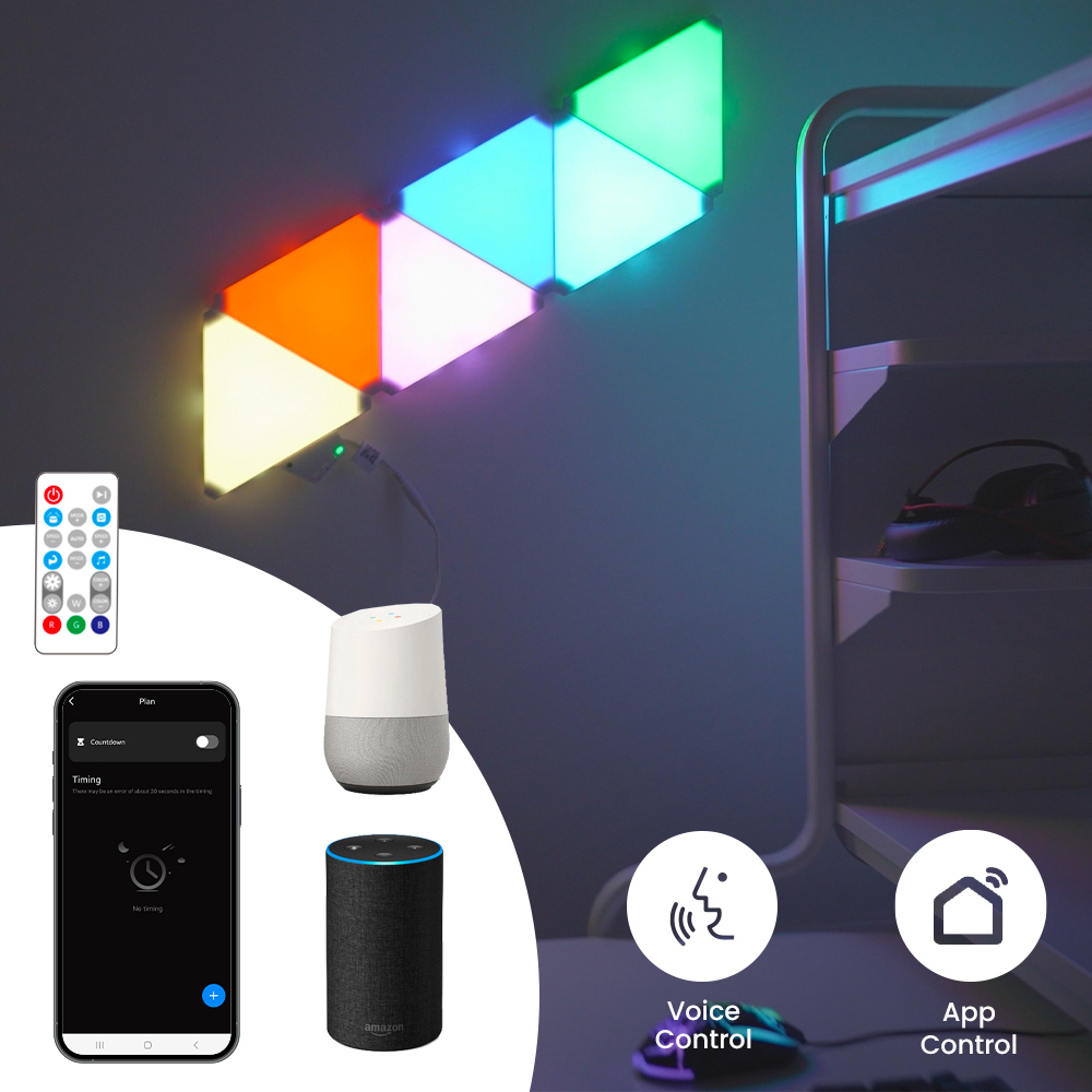 ValueLights Smart App-Control Music Sync Wall Gaming Triangle Light Kit Image 4