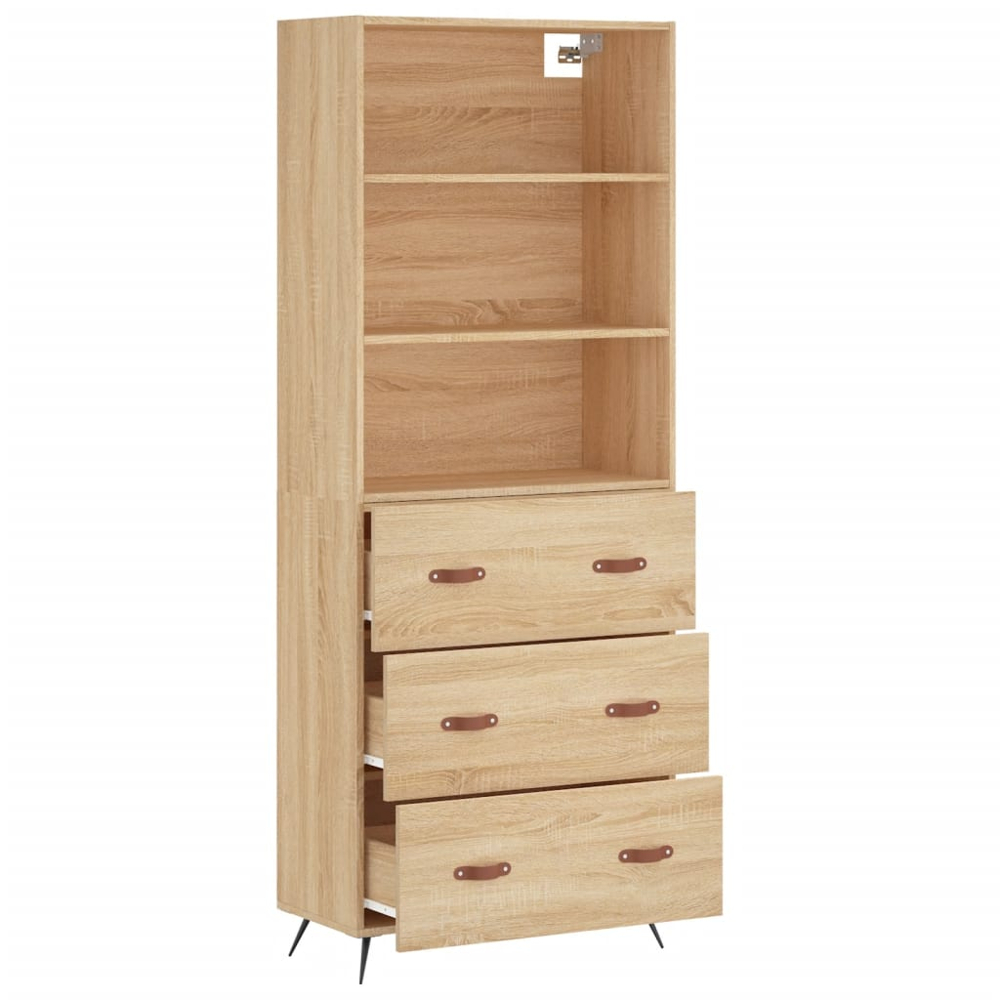 vidaXL 3 Door 3 Drawer Sonoma Oak Highboard Image 4