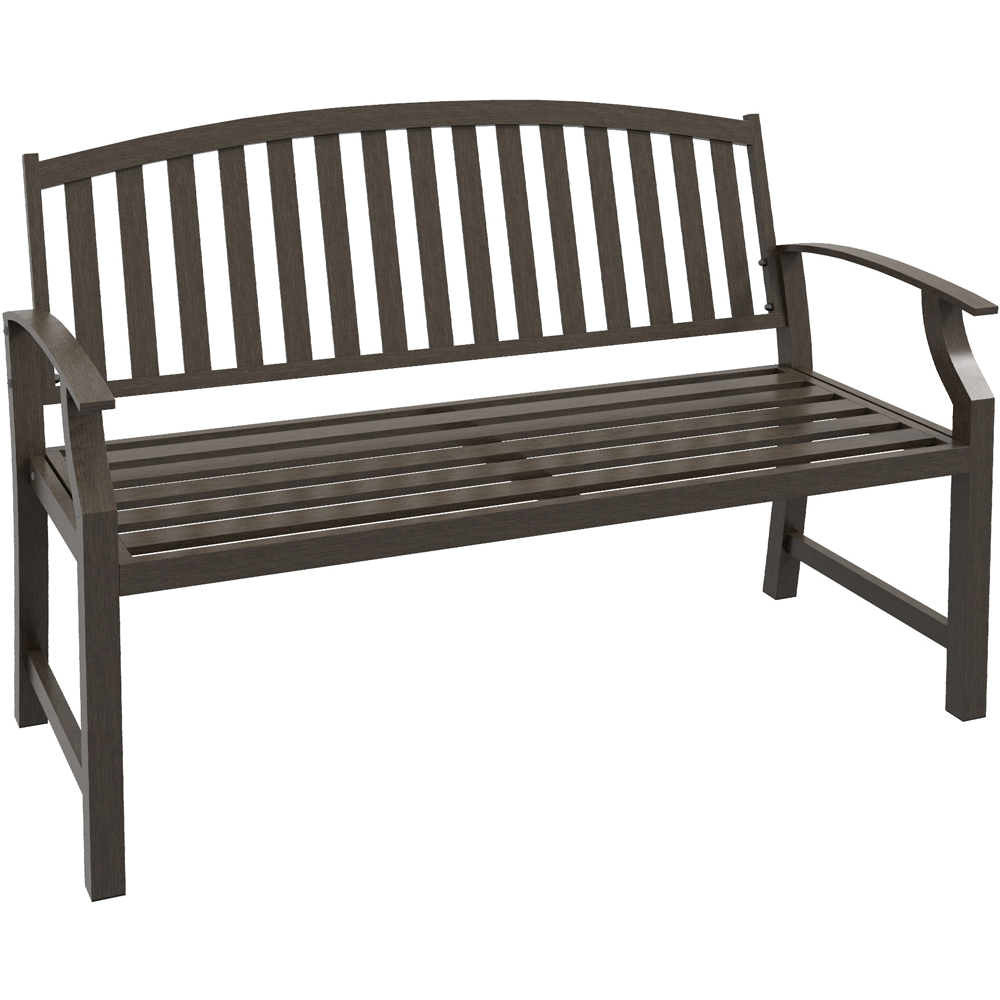 Outsunny 2 Seater Brown Garden Bench Image 2