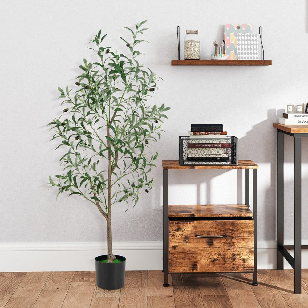 Costway Artificial Olive Tree with Fruits 130cm Image 3