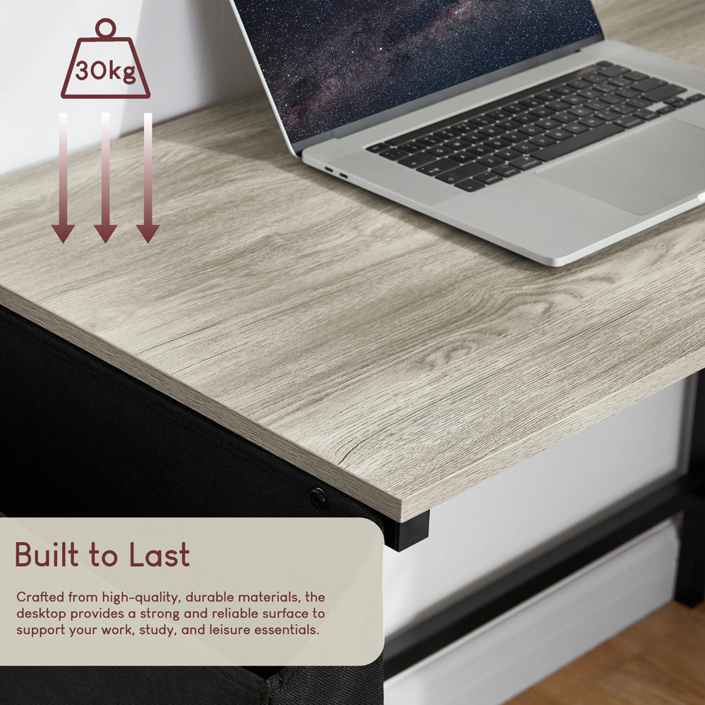 Vida Designs Brooklyn Grey Small Computer Desk Image 6