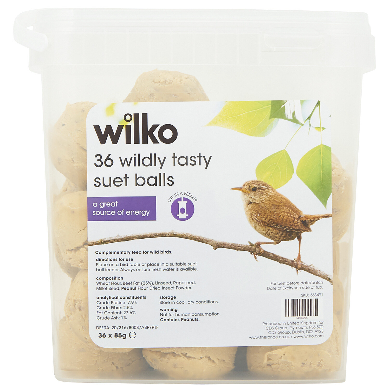 Wilko Wildly Tasty Suet Balls Pack of 36 Image 1