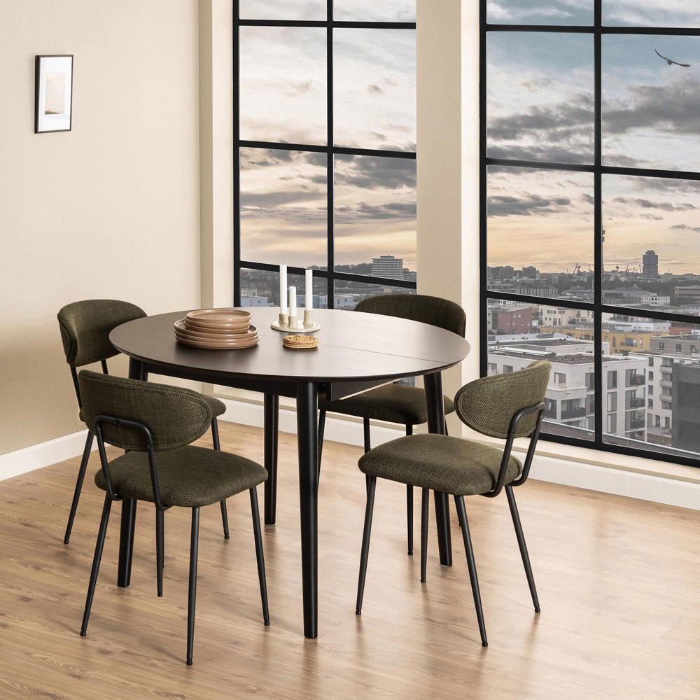 Florence Montreux 5 Seater Round Dining Table Black Image 8