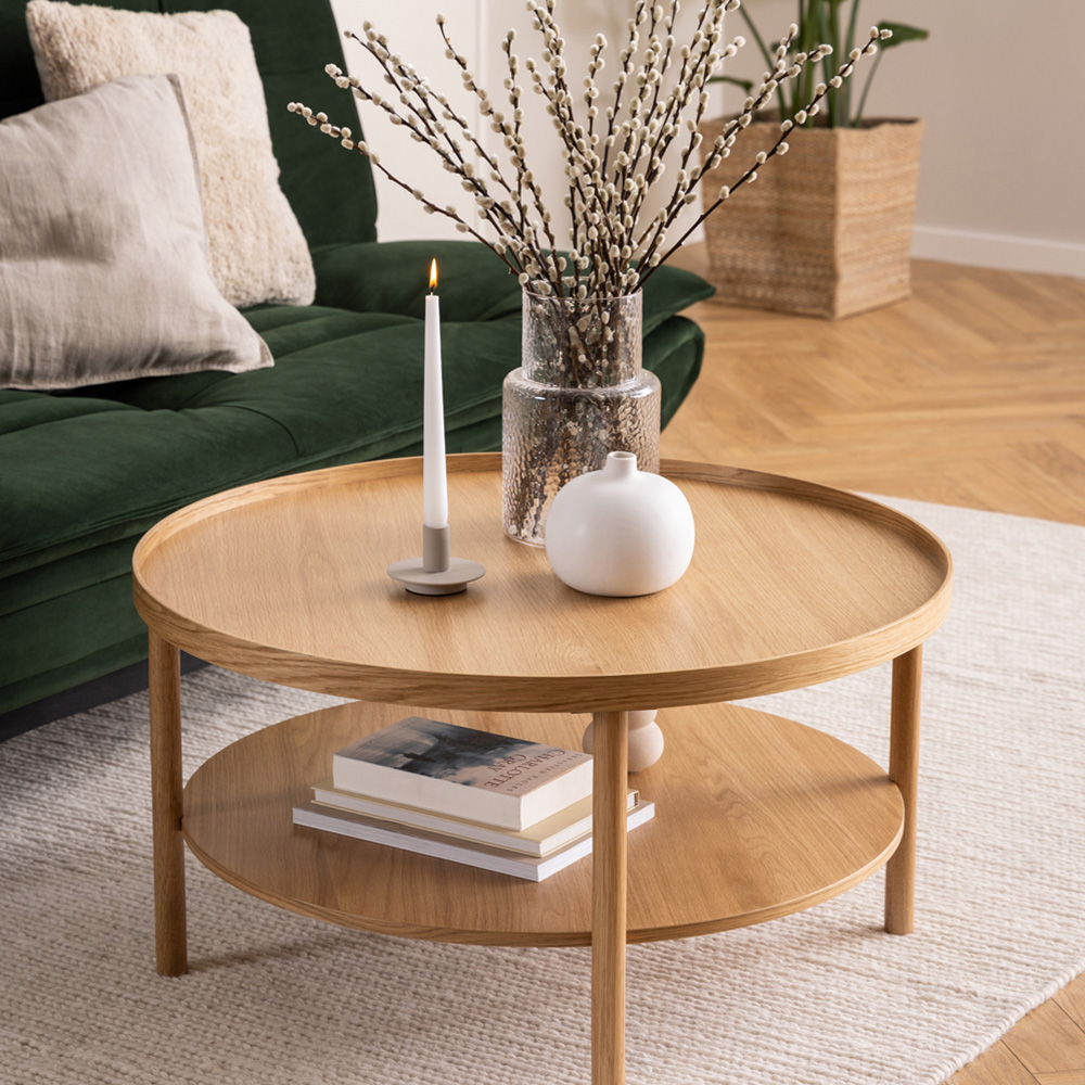 Florence Banbury Single Shelf Round Oak Coffee Table Image 6