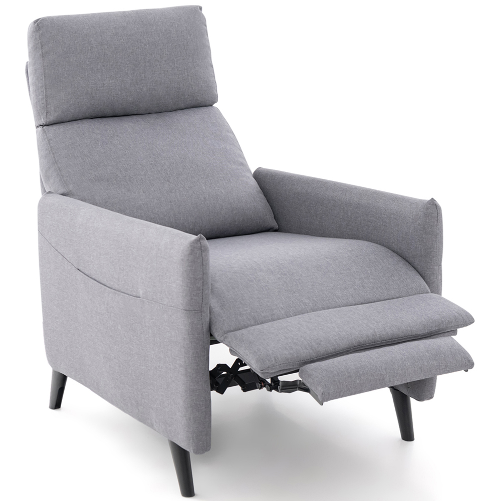 Costway Grey Recliner Armchair with Footrest Image 3