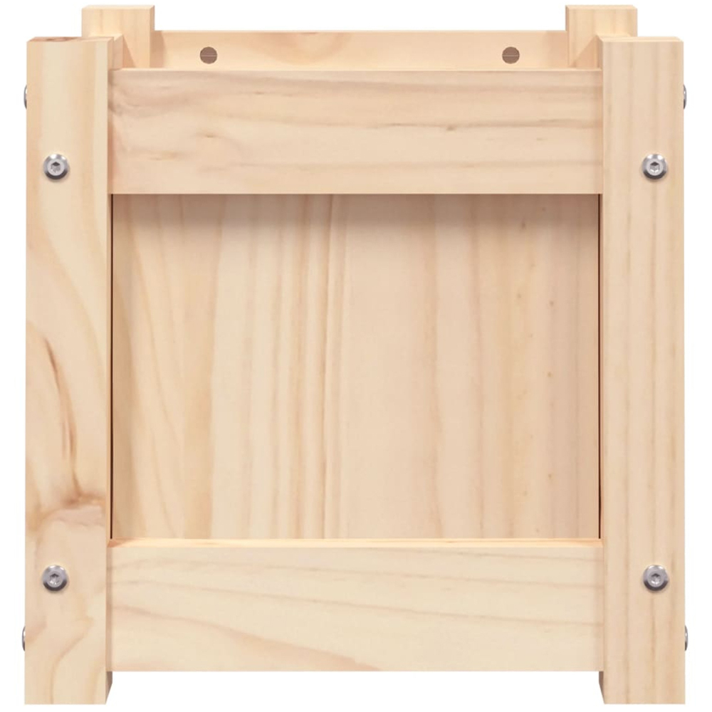 vidaXL Natural Solid Pine Wood Garden Planter 31 x 31 x 31cm 2 Pack Image 6