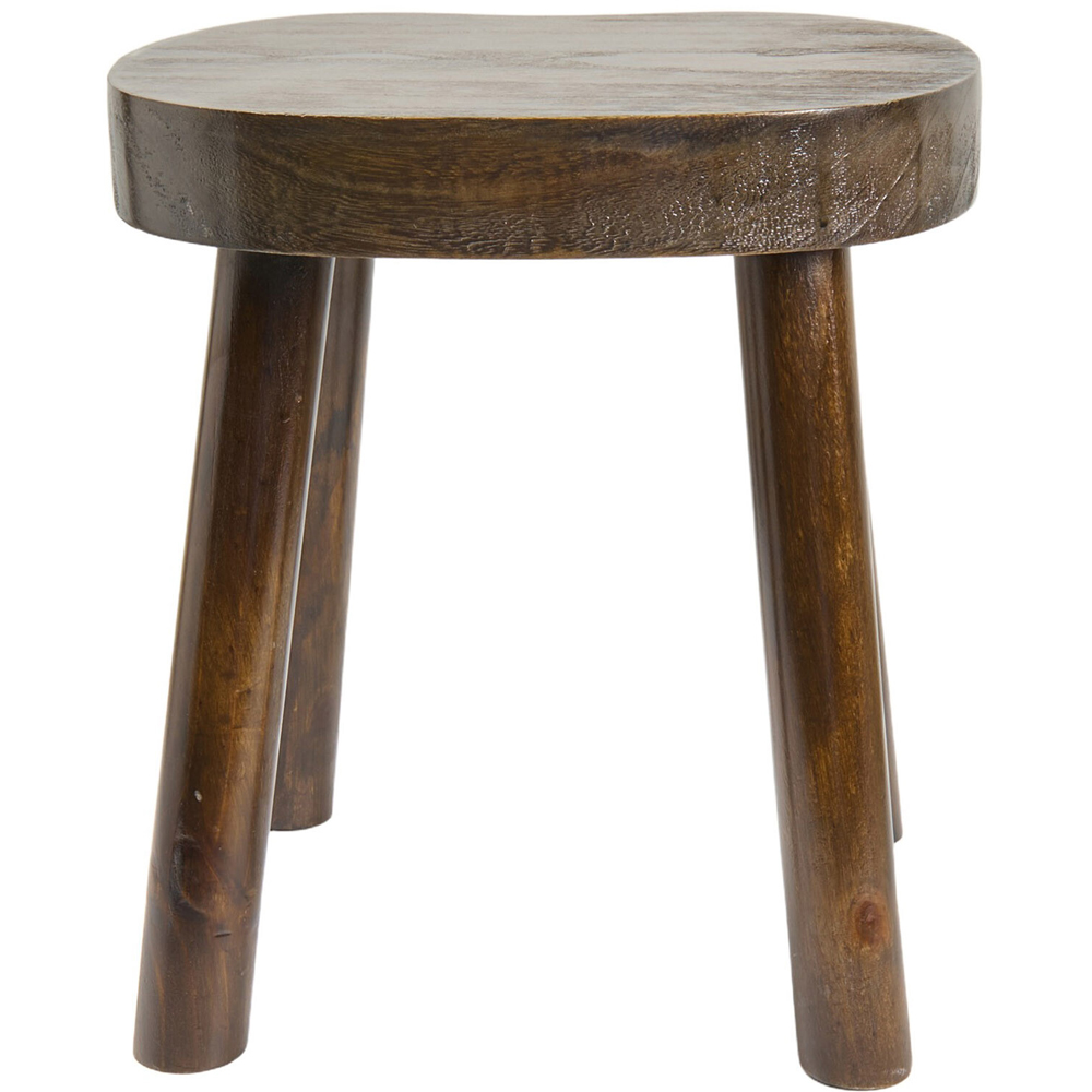 Dark Wood Footstool Brown Image 5