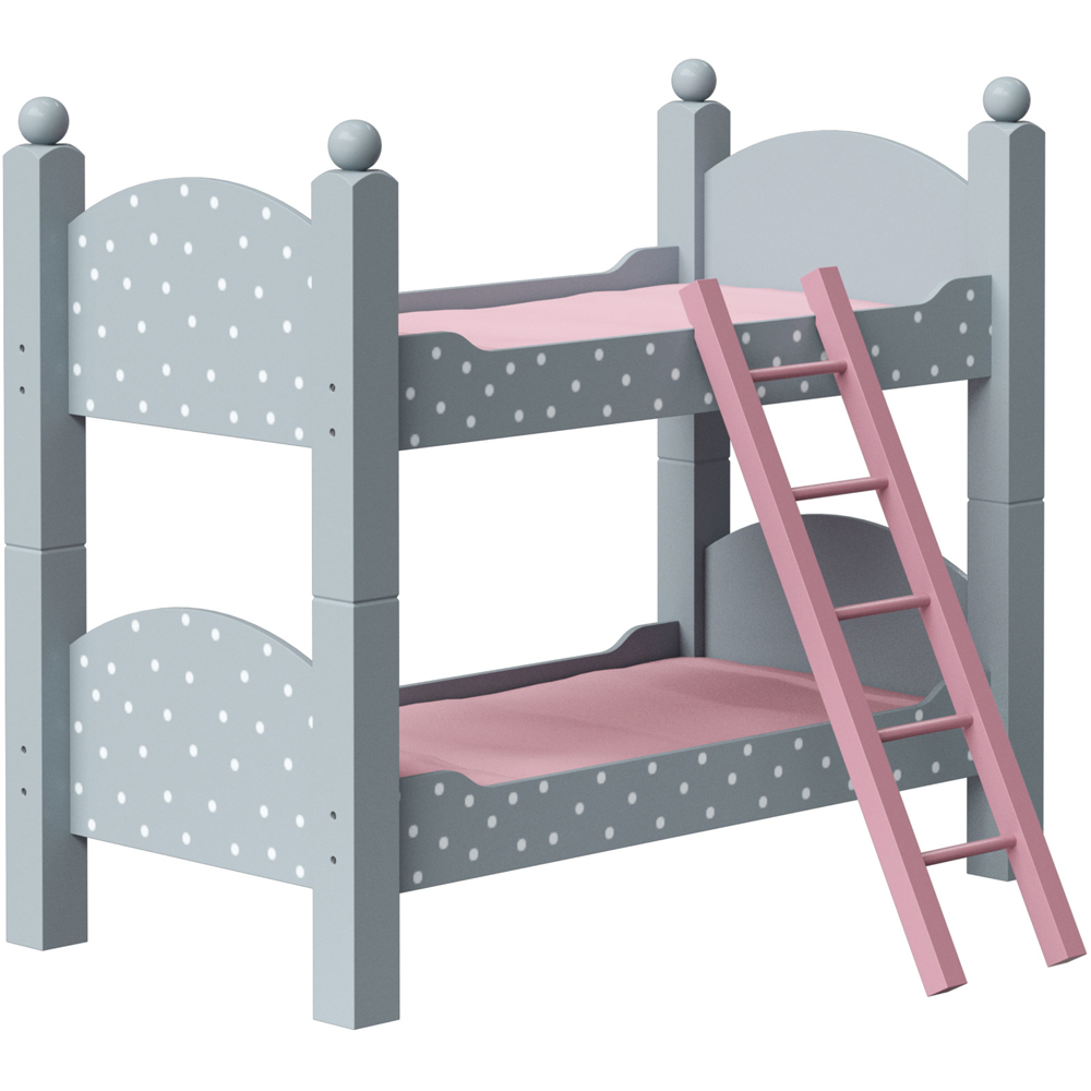 Teamson Kids Olivia's Little World Grey Polka Dots Doll Double Bunk Bed Image 1