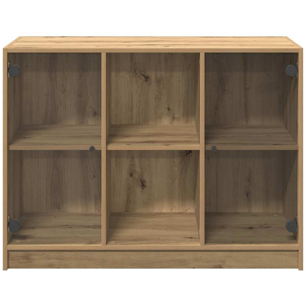 vidaXL 2 Glass Door 2 Shelf Artisan Oak Sideboard Image 5