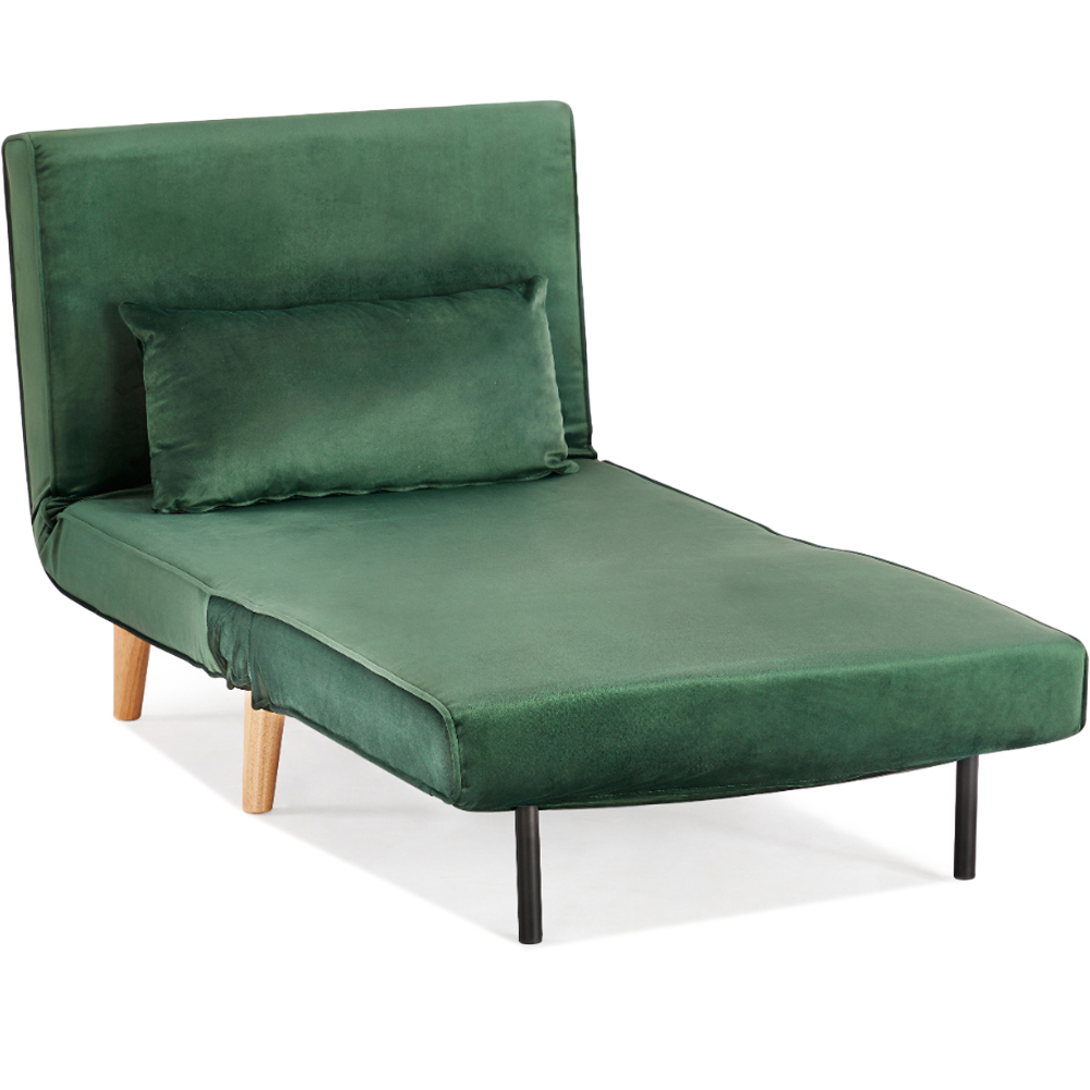 Home Detail Kendal Single Sleeper Green Velvet Chair Bed Image 2