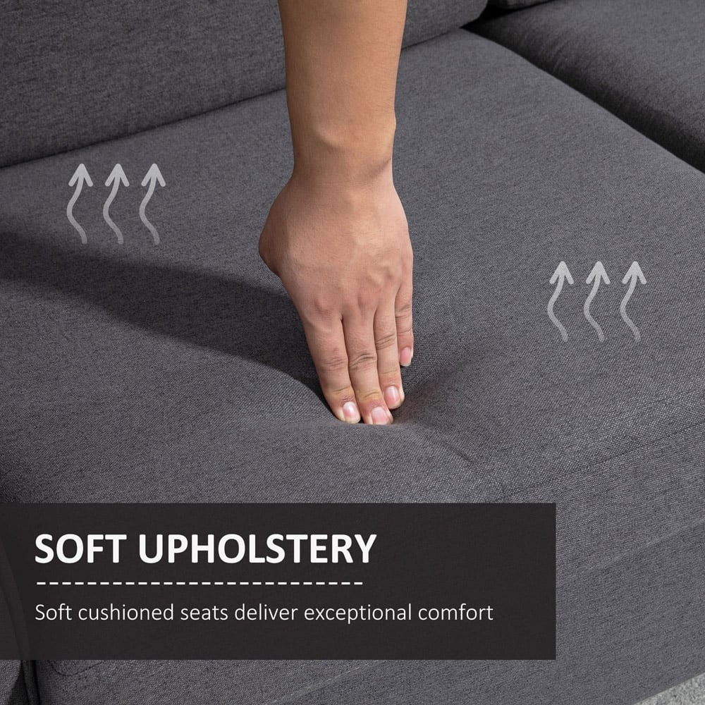 Portland 2 Seater Dark Grey Linen Loveseat Sofa Image 4