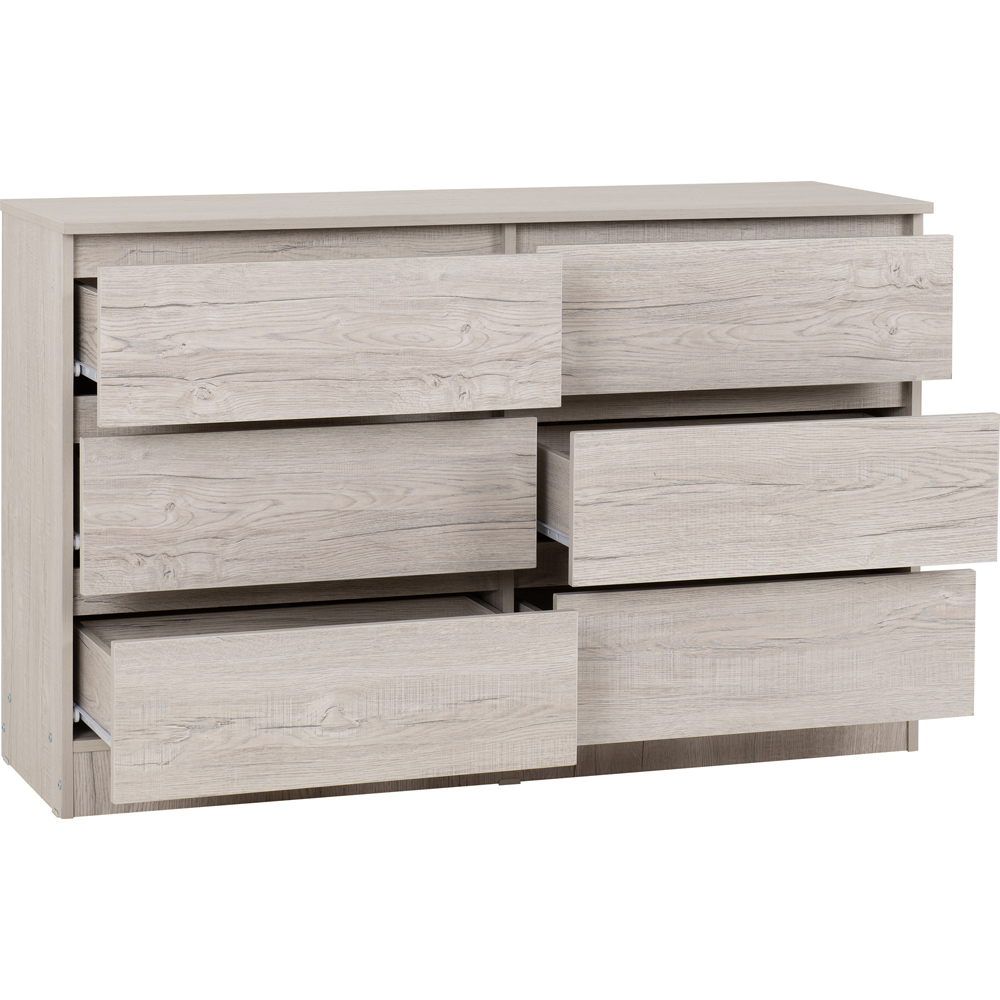 Seconique Malvern 6 Drawer Urban Snow Chest of Drawers Image 4