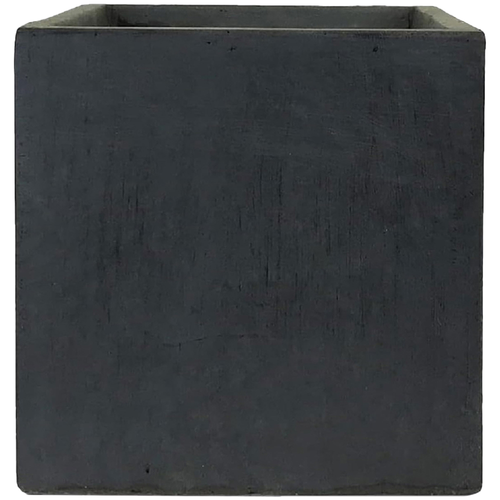wilko Flower Box Faux Lead Dark Grey Light Concrete Outdoor Planter 40cm Image 1