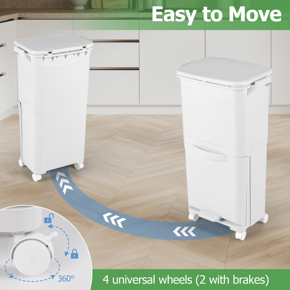 Costway 2 Tier Trash Can 40L Image 7