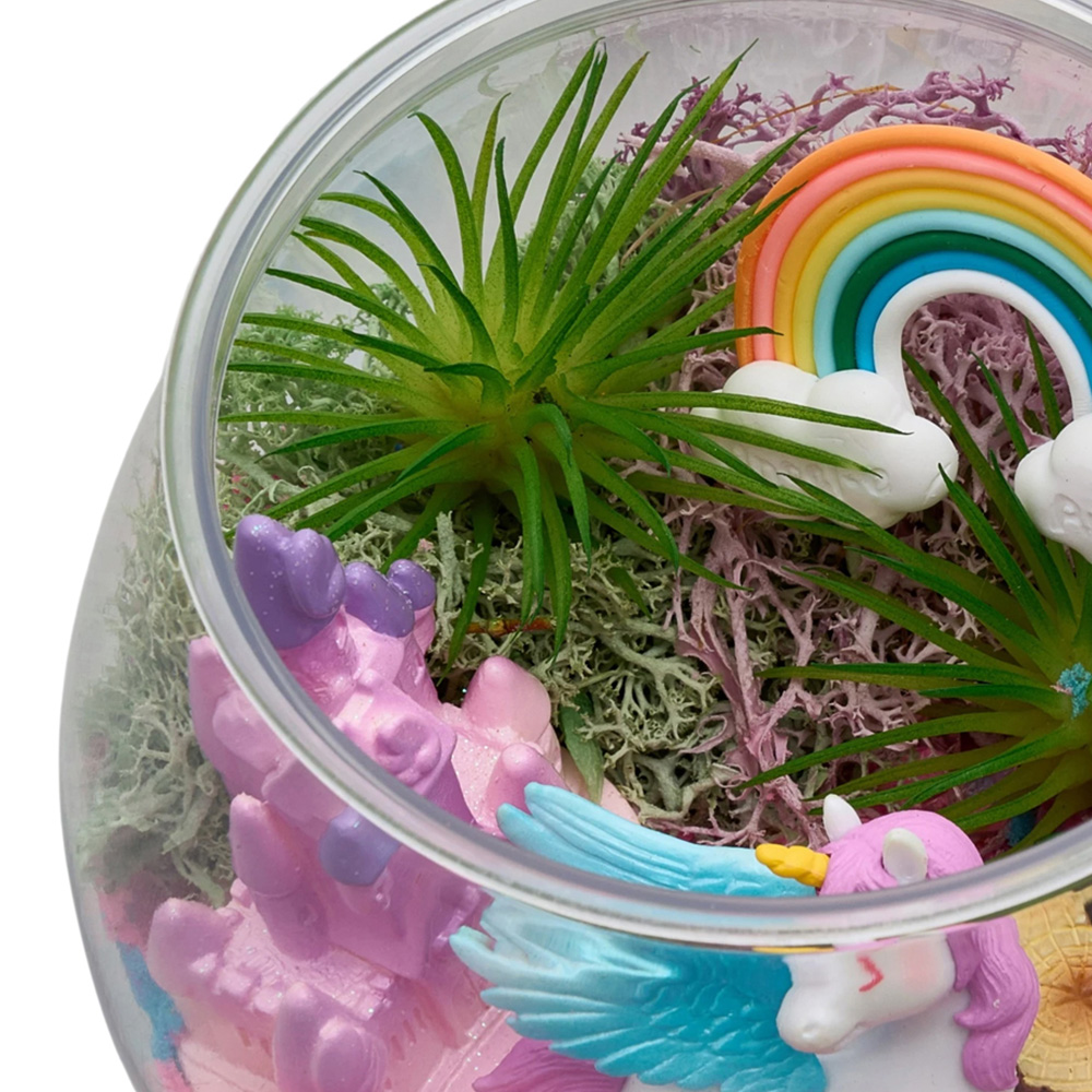 H&O Direct Kids DIY Unicorn Castle LED Terrarium Kit with Remote Image 4