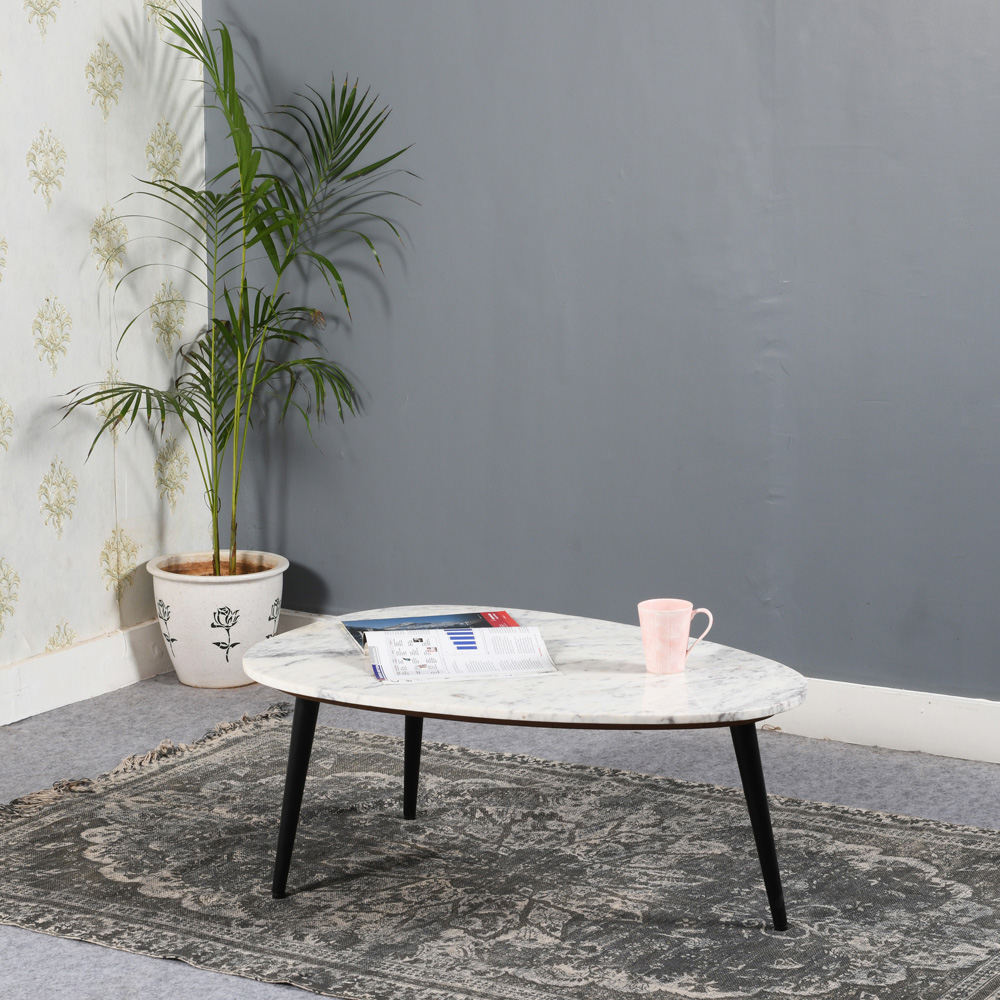 Brooklyn Opal White Marble Top Coffee Table Image 6