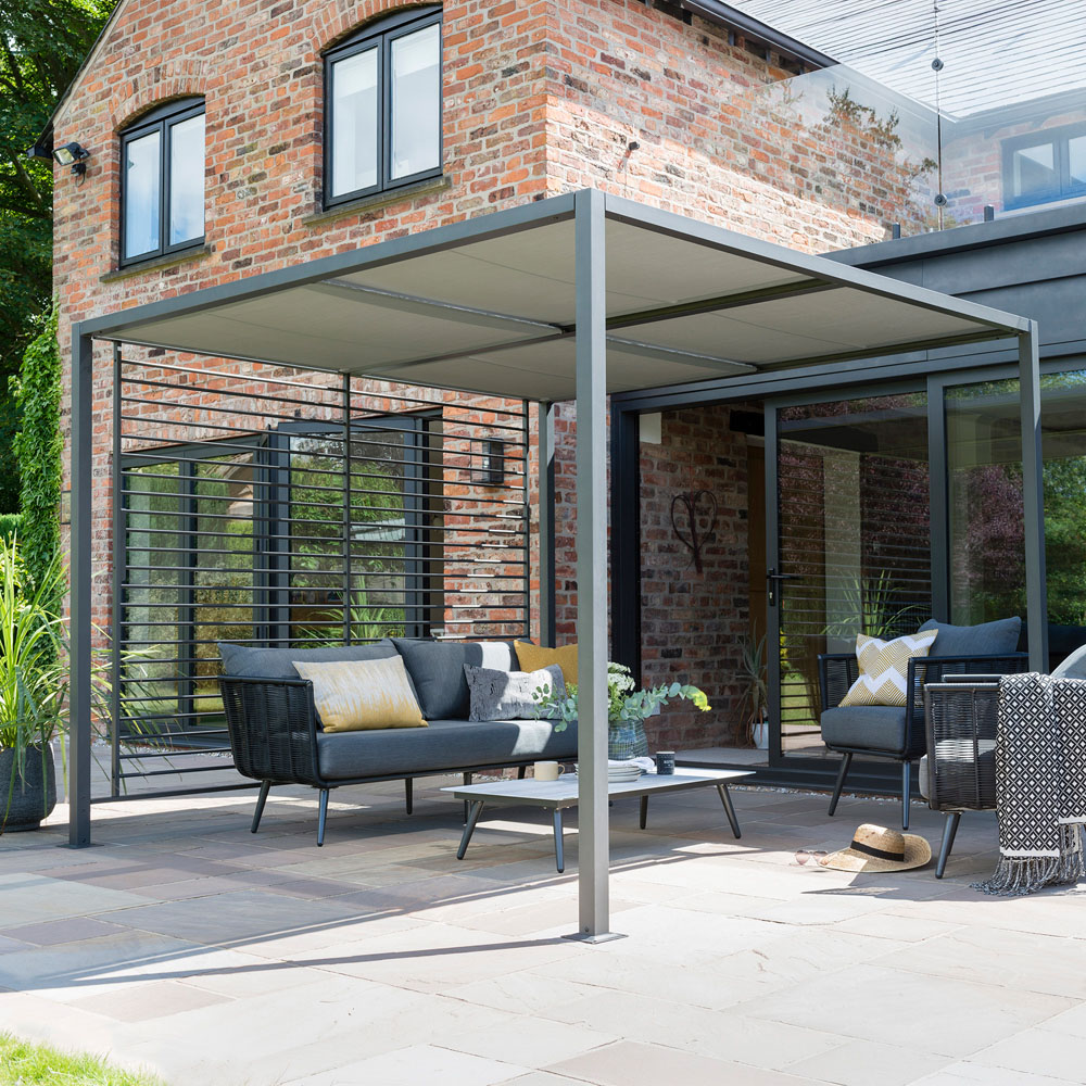 Norfolk Collection 2.8 x 2.8m Anthracite Sliding Roof Gazebo Image 1