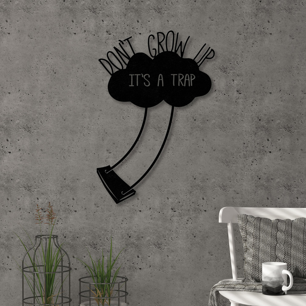 Decortie Black Metal Don't Grow Up Wall Art Image 2