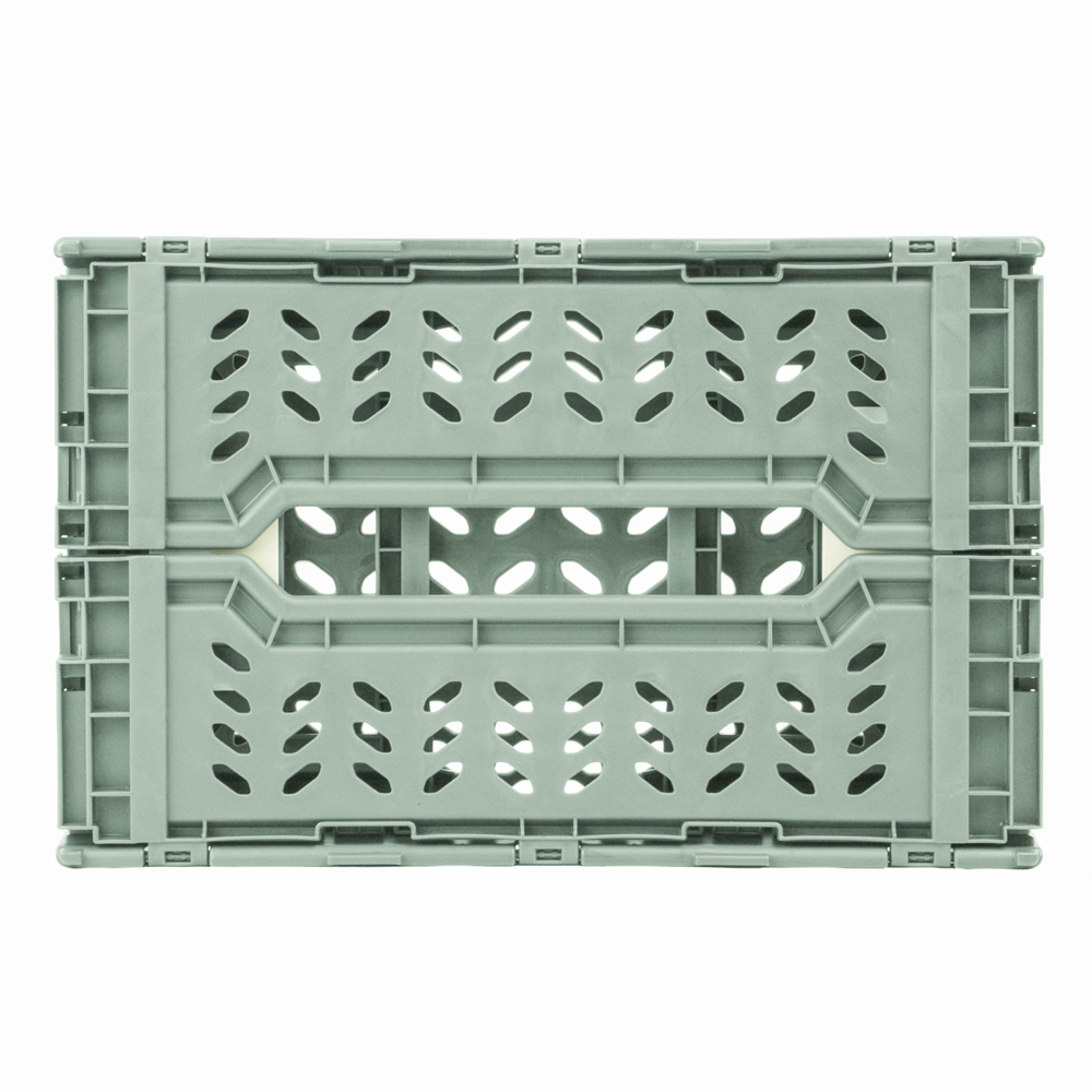 JVL Stackit Green Foldable Storage Crate 4L 4 Pack Image 5