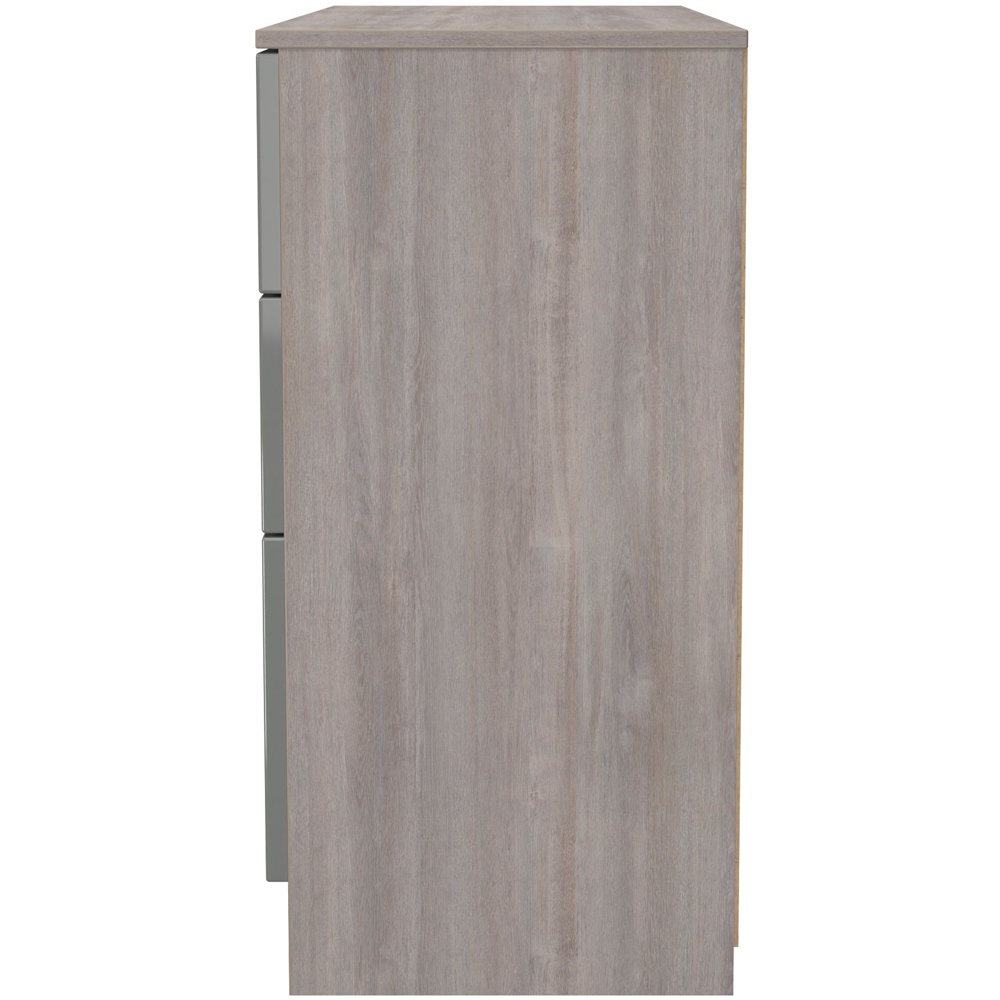 Crowndale Milan 6 Drawer Grey Gloss and Grey Oak Wide Chest of Drawers Ready Assembled Image 3