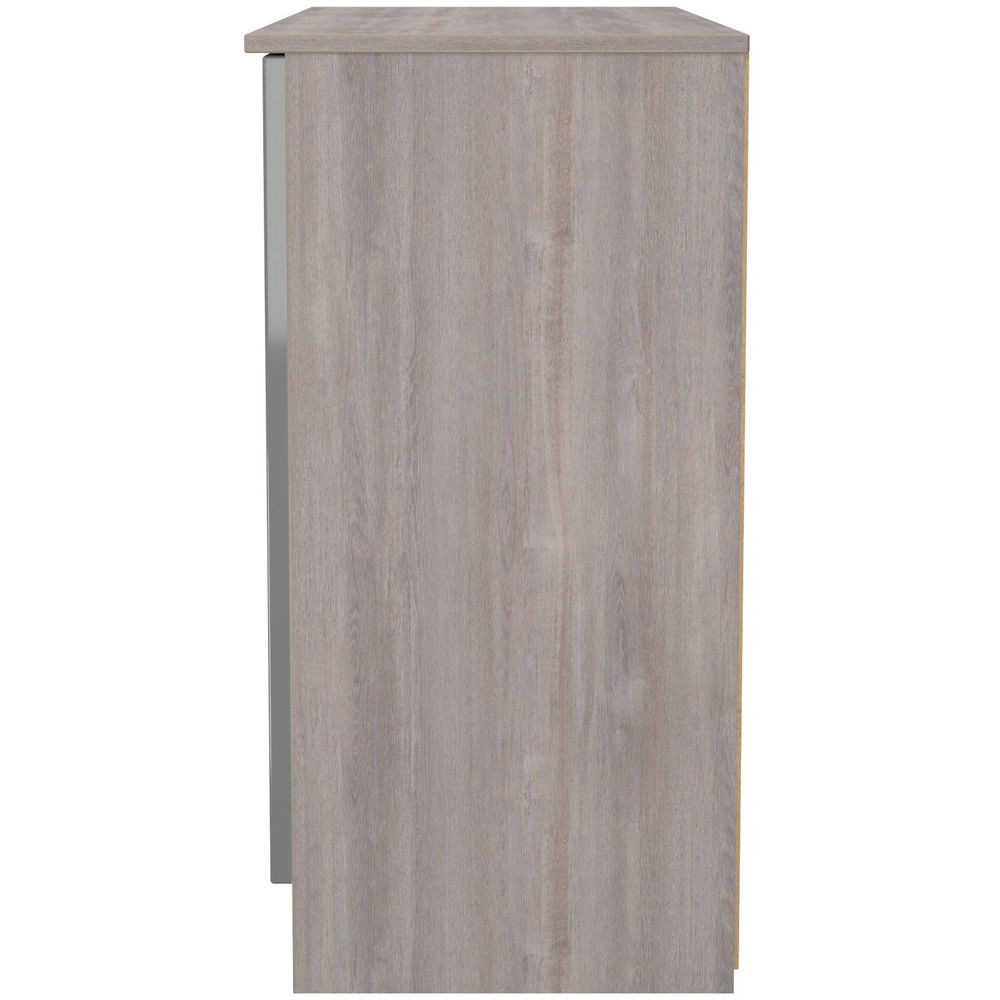 Crowndale Milan 3 Door Grey Gloss and Grey Oak Sideboard Ready Assembled Image 7