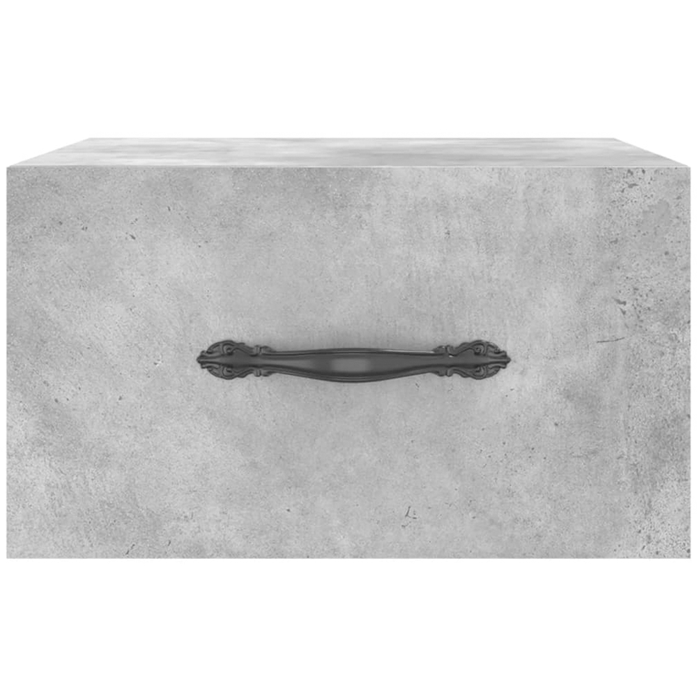 vidaXL Singe Drawer Concrete Grey Wall Mounted Bedside Table Image 5