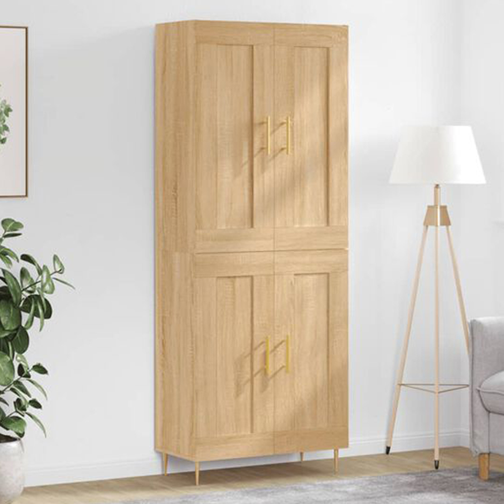 vidaXL 4 Door Sonoma Oak Highboard Image 1