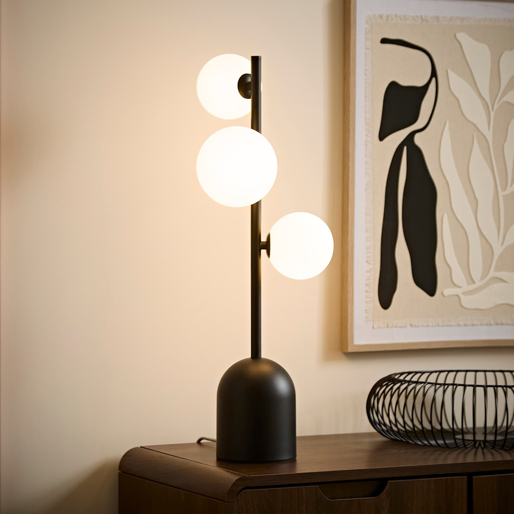 ValueLights Marlow 3 Way Matte Black LED Table Lamp with Bulb Image 6