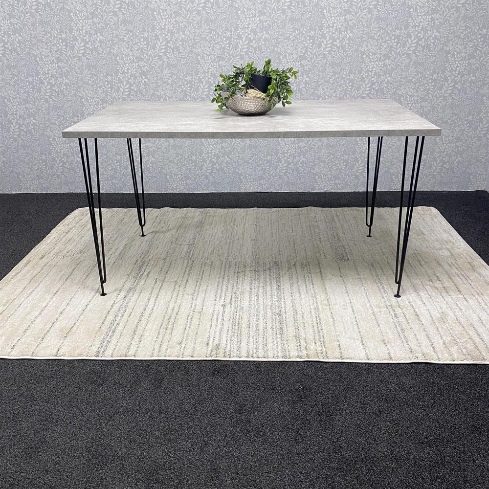 Kosy Koala 4 Seater Rectangular Dining Table with Hairpin Legs Light Stone Grey Image 7