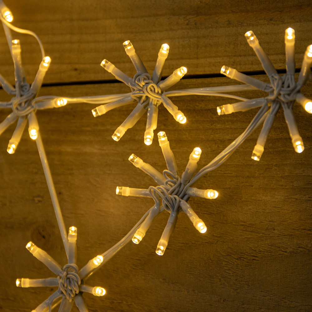 Samuel Alexander Warm White LED White Hanging Sparkle Star Christmas Decoration 50cm Image 2