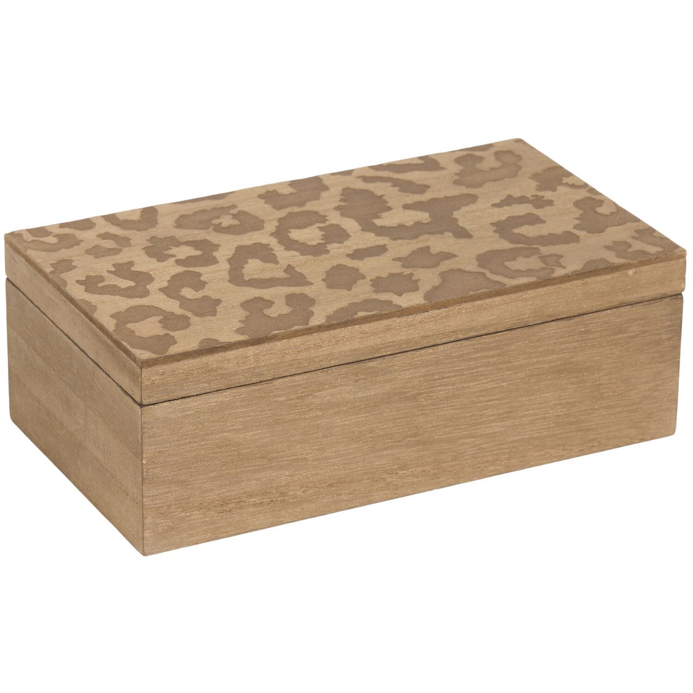 Set of 2 Leopard Wooden Boxes Brown Image 8