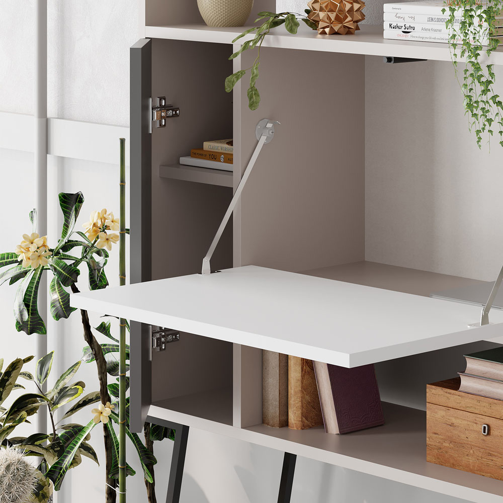 Decortie Tatti Laptop Desk with Shelf Mocha Grey and White Image 4